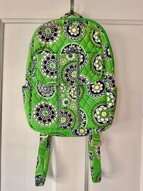 Vera Bradley Authentic Quilted Cupcake Green Pattern Floral Mini Backpack